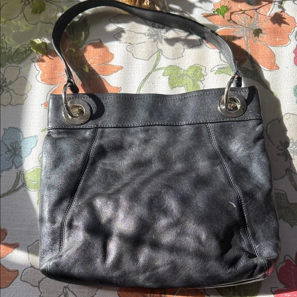 Coach Authentic Black Leather Ashley Bag EUC